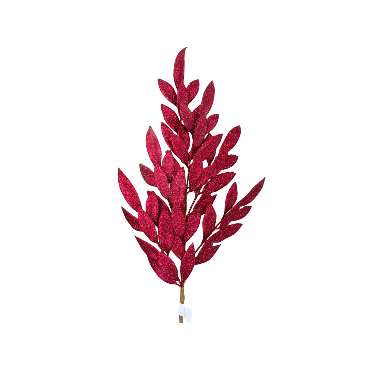 Burgundy Glitter Bay Leaf Spray 32 Inch Holiday Stem-XS235305